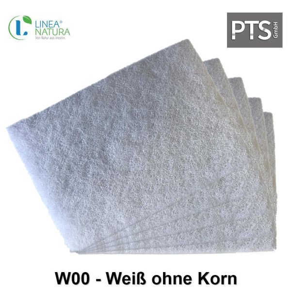 LN Schleifvliespads | Vliespads 100x140 mm - W00 (Weiß- ohne Korn) 5Stk.