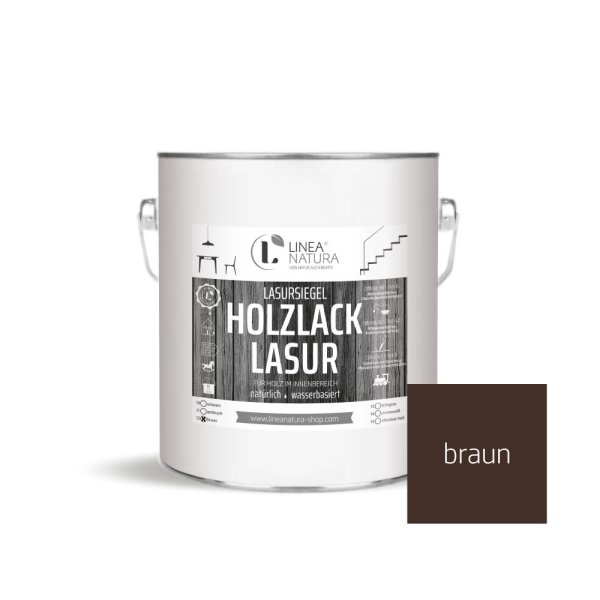 Holzlack Lasur | Möbel | Parkett u.- Treppen im Innenbereich 2,5 L braun