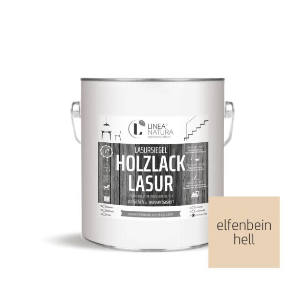Holzlack Lasur | Möbel | Parkett u.- Treppen im Innenbereich 2,5 L elfenbein hell