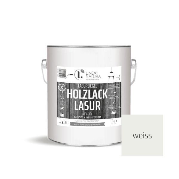 Holzlack Lasur | Möbel | Parkett u.- Treppen im Innenbereich 2,5 L weiß